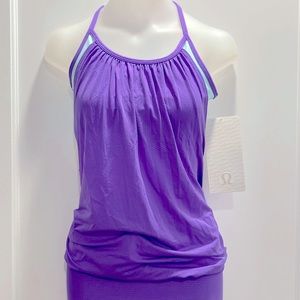 Lulu lemon no limits tank, purple aqua bra sz 4